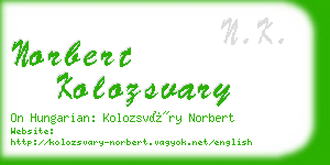 norbert kolozsvary business card